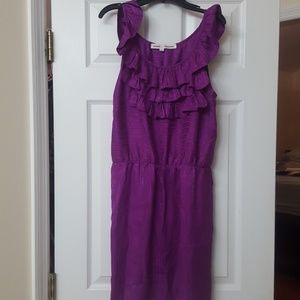 Amanda Uprichard Purple Silk Ruffled Dress